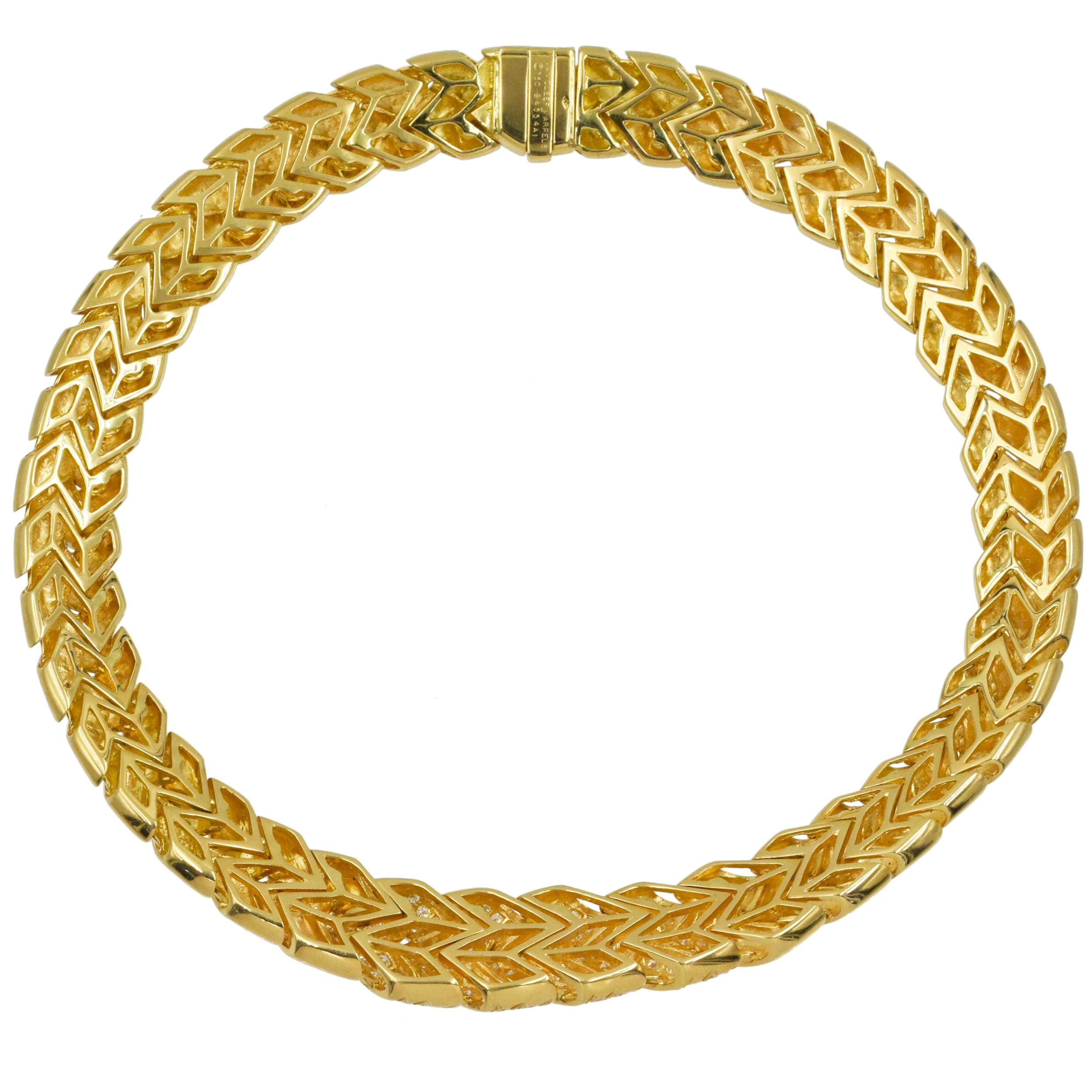 Van Cleef & Arpels Halskette aus Diamanten und Gelbgold im Angebot 2