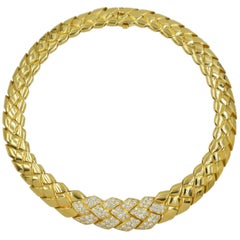 Used Van Cleef & Arpels Diamond and Yellow Gold Necklace