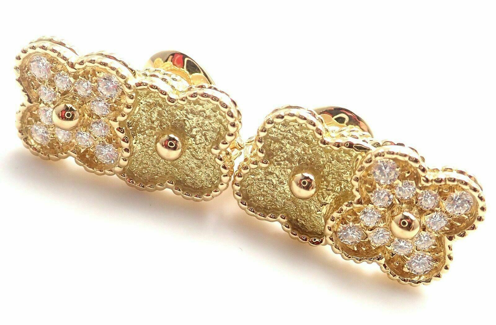 vintage alhambra earrings yellow gold