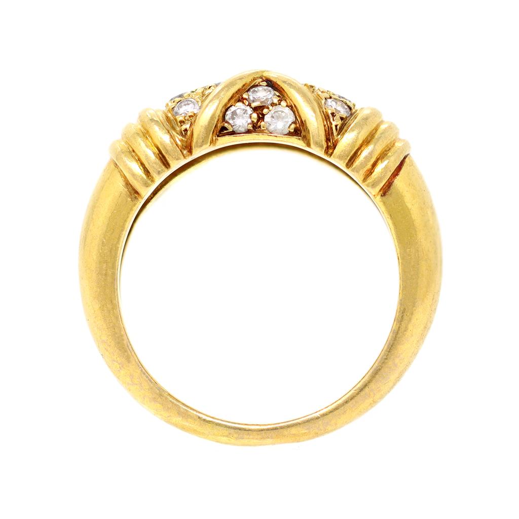 Round Cut Van Cleef & Arpels Diamond Band Ring in 18 Karat Yellow Gold For Sale