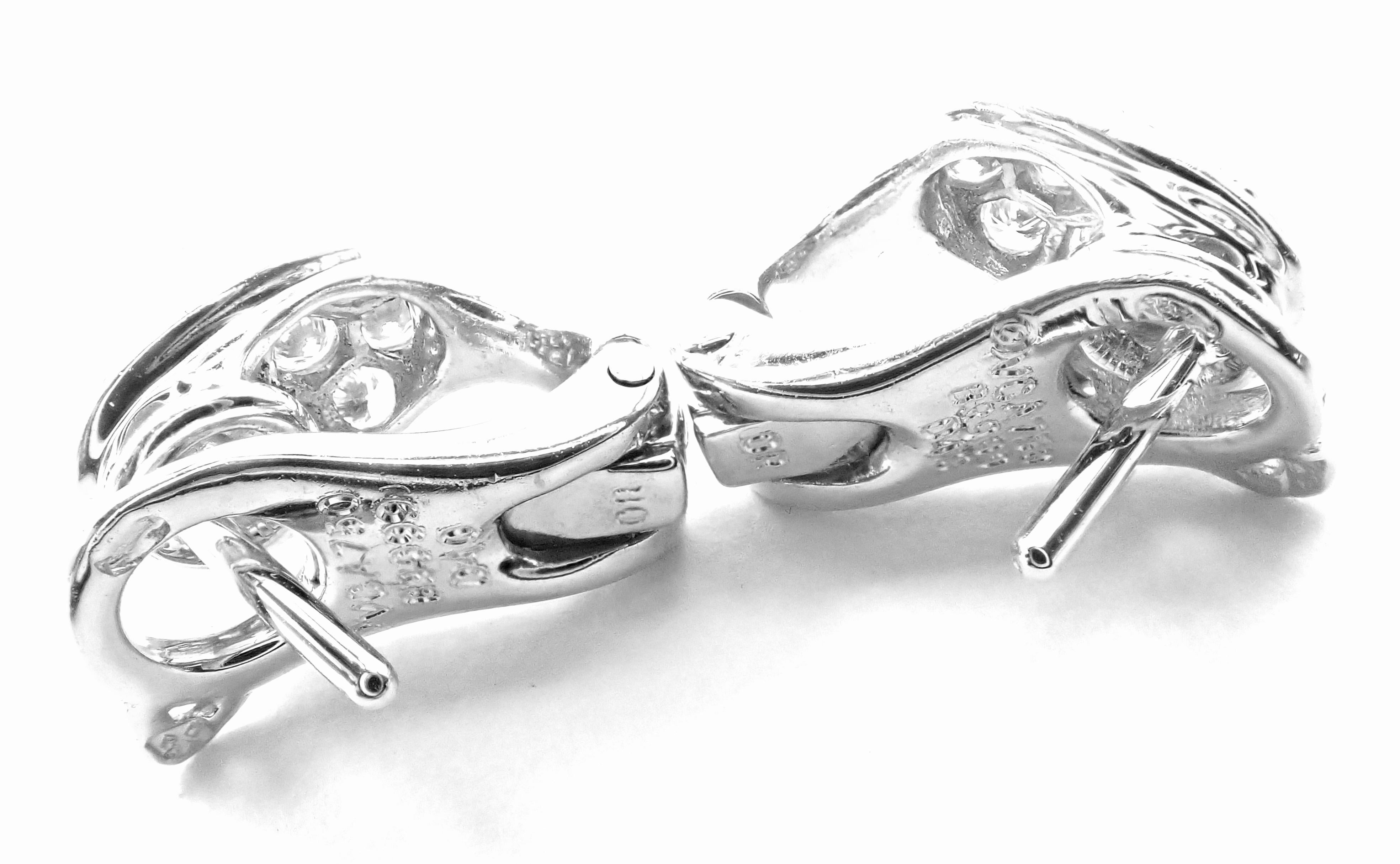 Van Cleef & Arpels Diamond Black Onyx Door Knocker White Gold Earrings 1