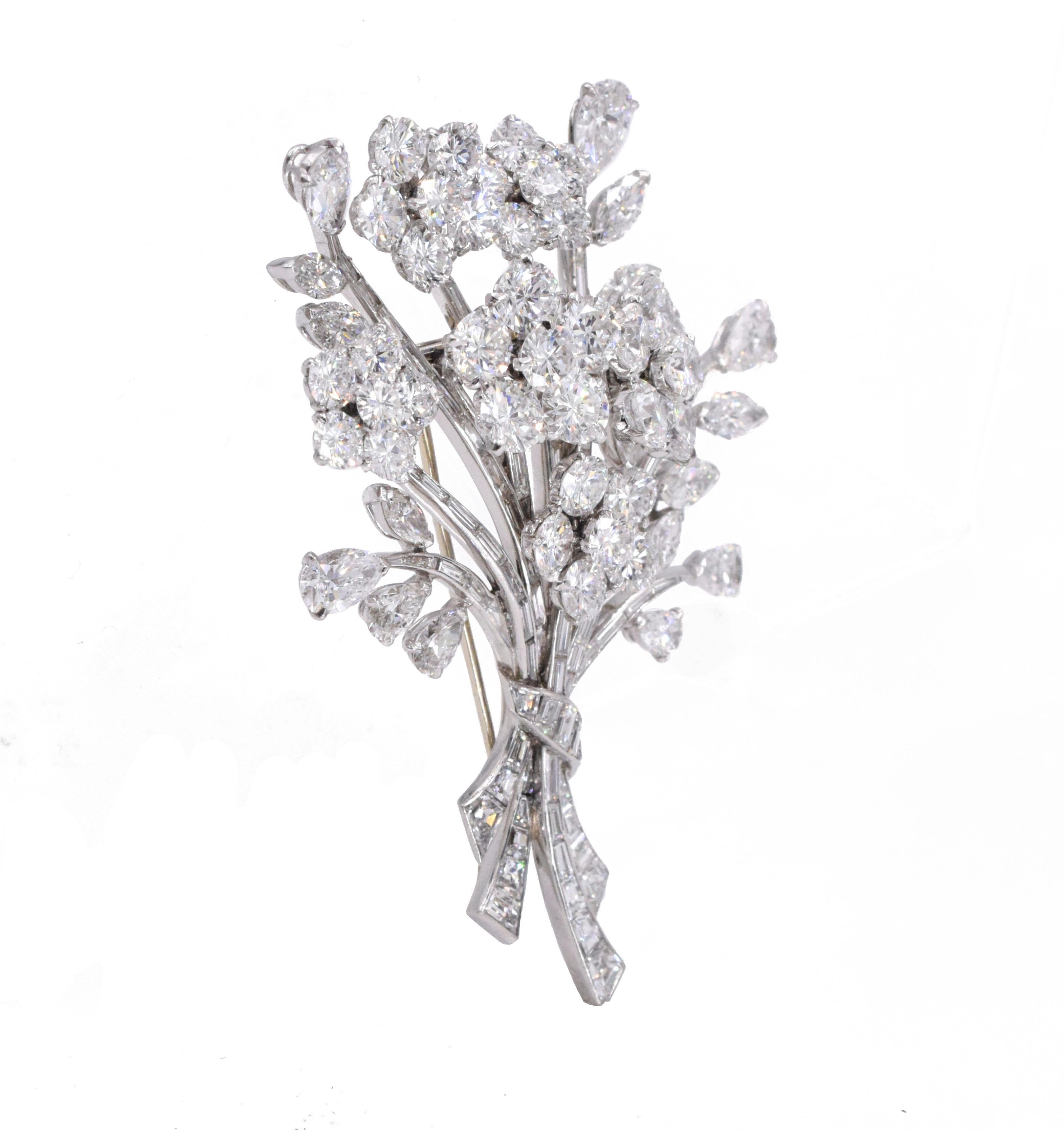 Van Cleef & Arpels Diamond Bouquet Brooch In Excellent Condition In New York, NY