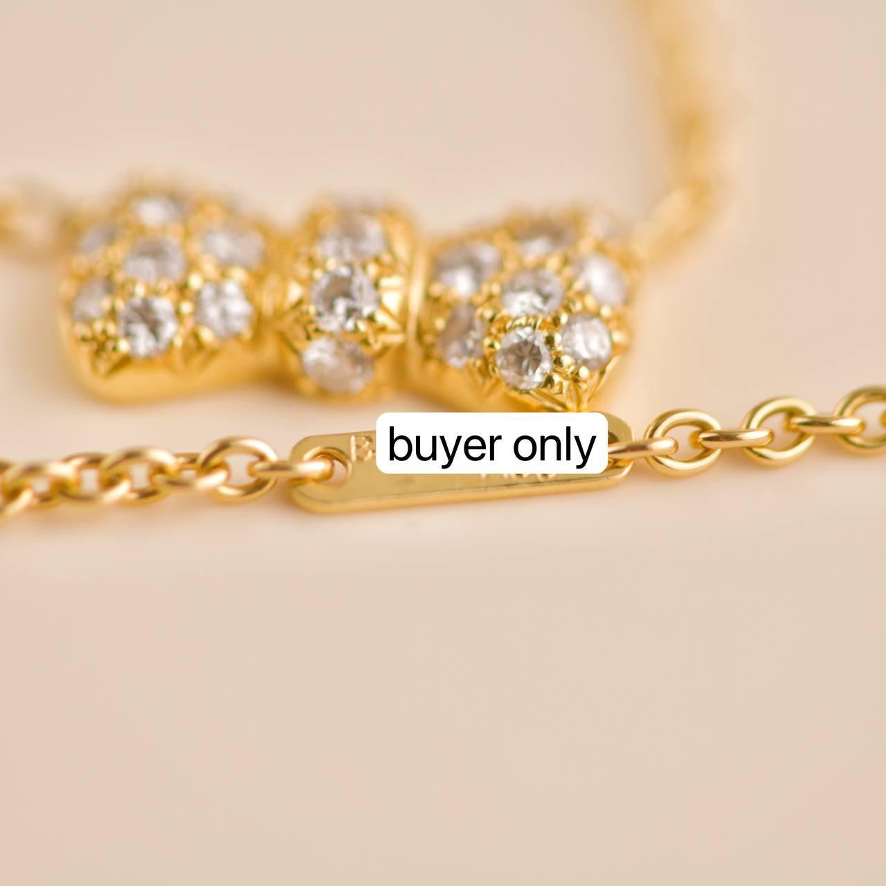 Women's Van Cleef & Arpels Diamond Bow 18K Yellow Gold Pendant Necklace For Sale
