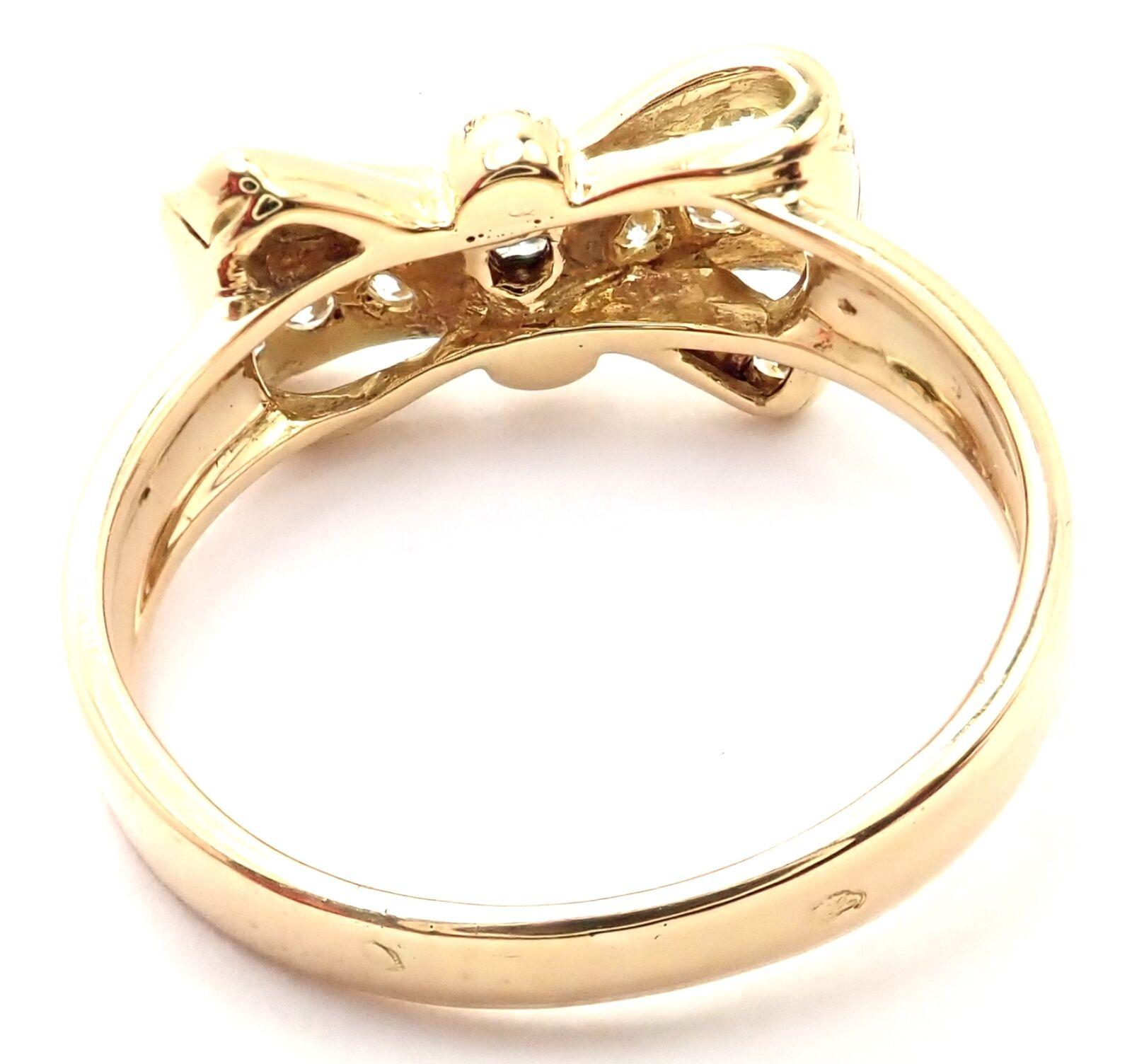 Van Cleef & Arpels Diamond Bow Motif Yellow Gold Band Ring 1