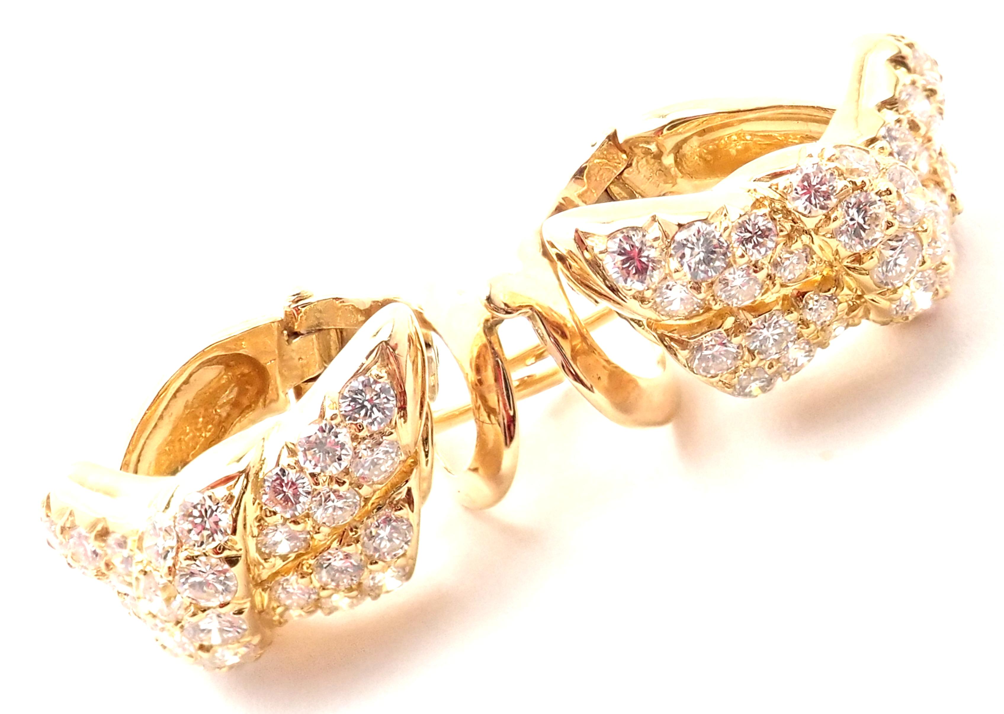 Van Cleef & Arpels Diamond Bow Yellow Gold Earrings For Sale 6