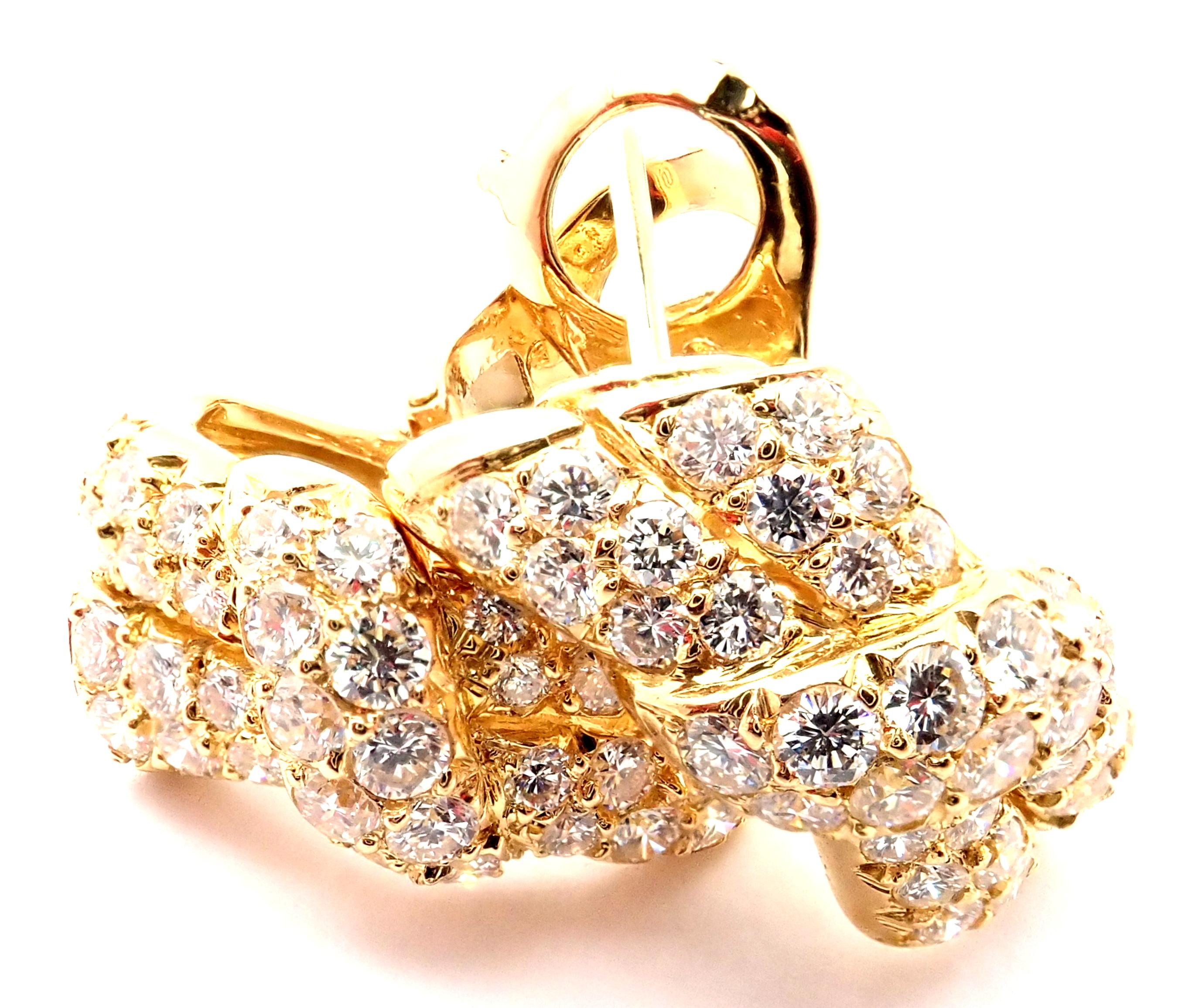 Van Cleef & Arpels Diamant-Ohrringe mit Schleife aus Gelbgold (Brillantschliff)