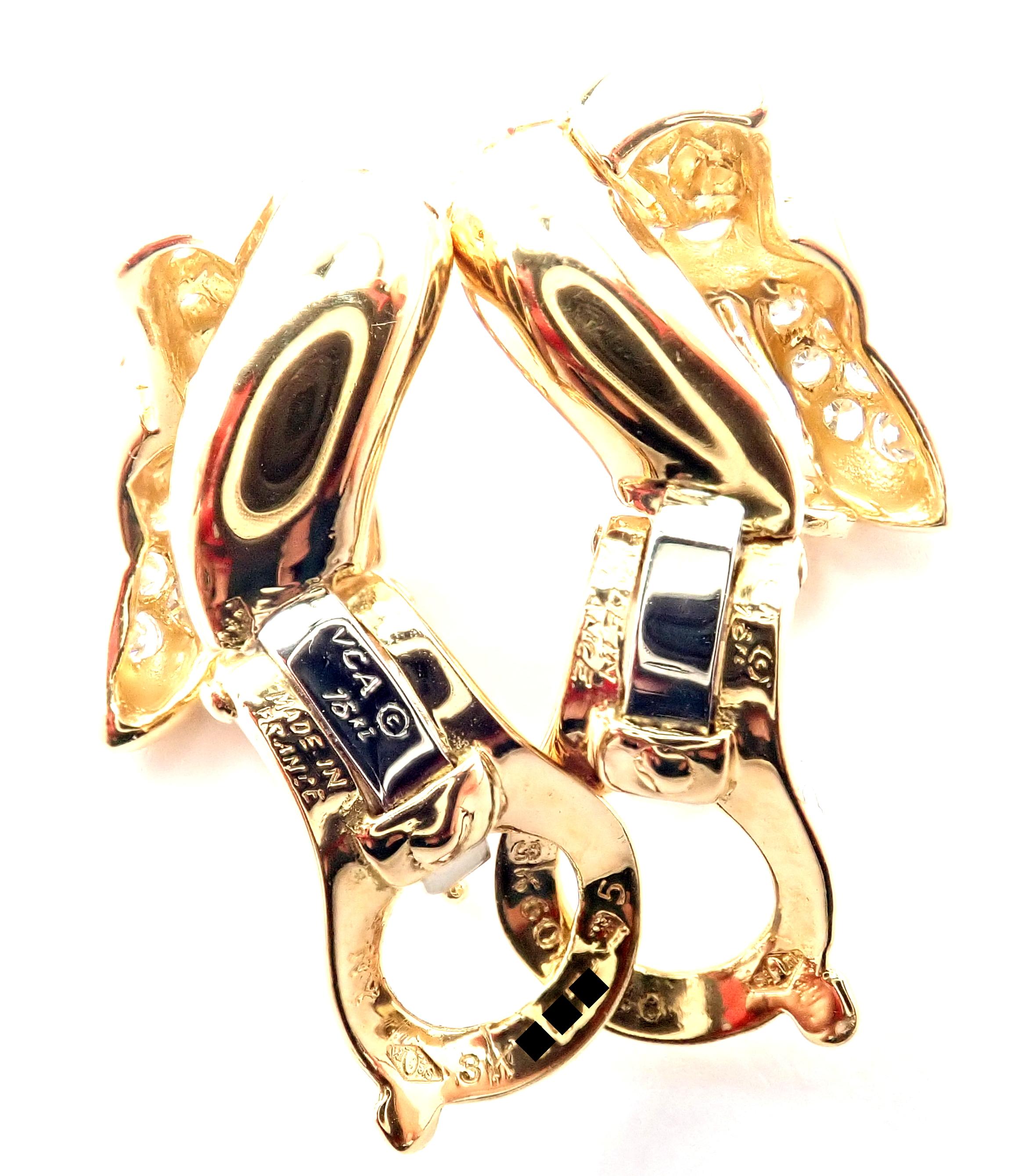 Van Cleef & Arpels Diamant-Ohrringe mit Schleife aus Gelbgold für Damen oder Herren