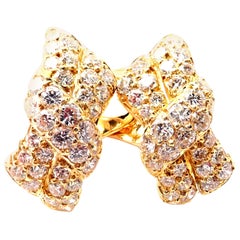 Van Cleef & Arpels Diamond Bow Yellow Gold Earrings