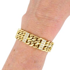 Van Cleef & Arpels Diamond Bracelet Curb Link 18k Gold Vintage Estate Jewelry