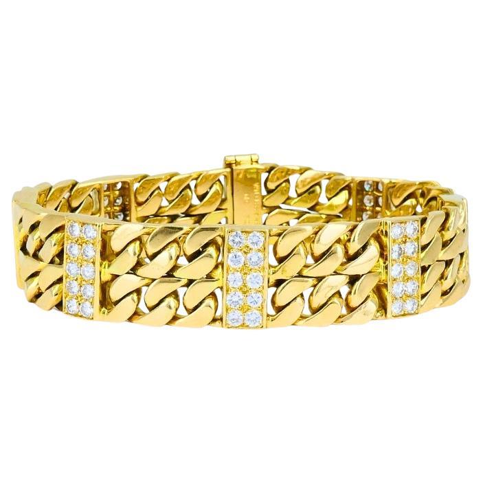 Van Cleef & Arpels Diamant-Armband Curb Link 18k Gold Vintage Estate Jewelry