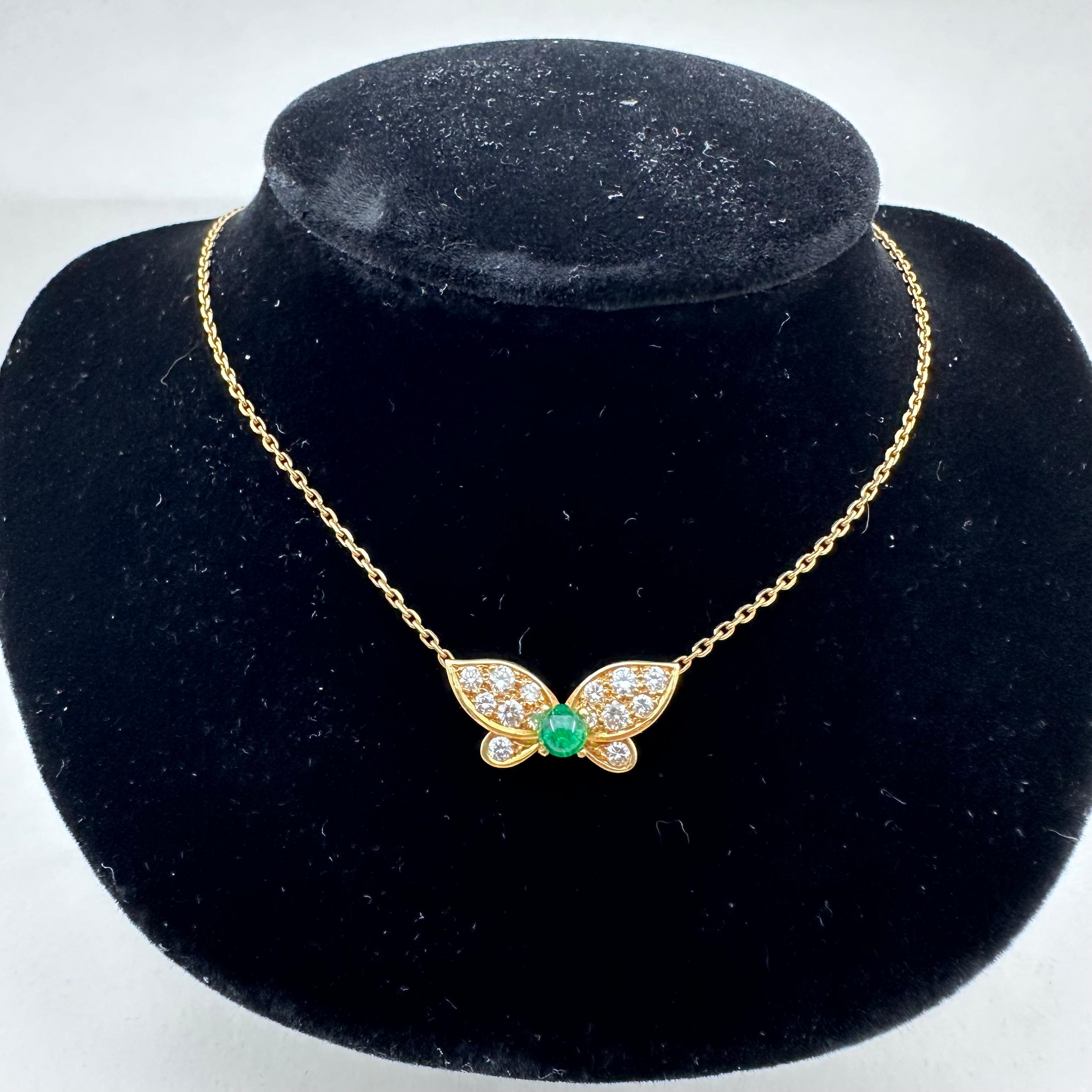 Women's or Men's Van Cleef & Arpels Diamond Butterfly Necklace For Sale