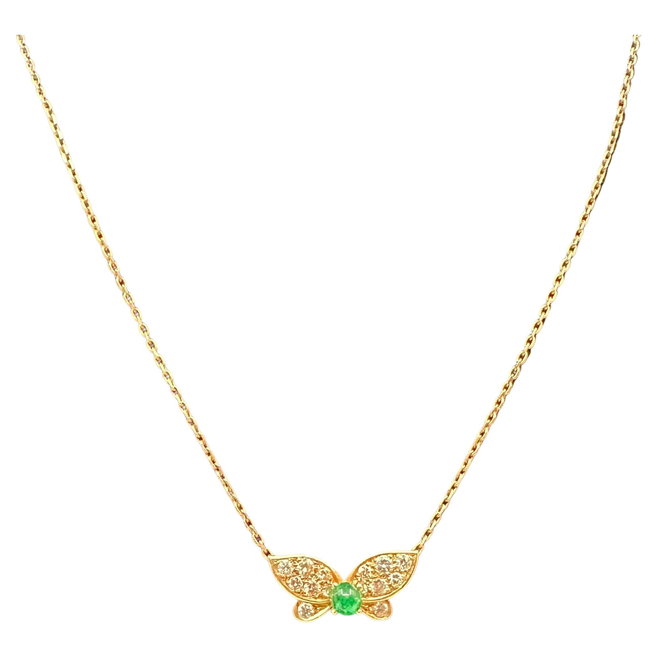 Van Cleef & Arpels Diamond Butterfly Necklace  For Sale