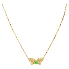 Used Van Cleef & Arpels Diamond Butterfly Necklace 
