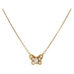 Collar con colgante de mariposa de diamantes de Van Cleef & Arpels en oro amarillo de 18 quilates