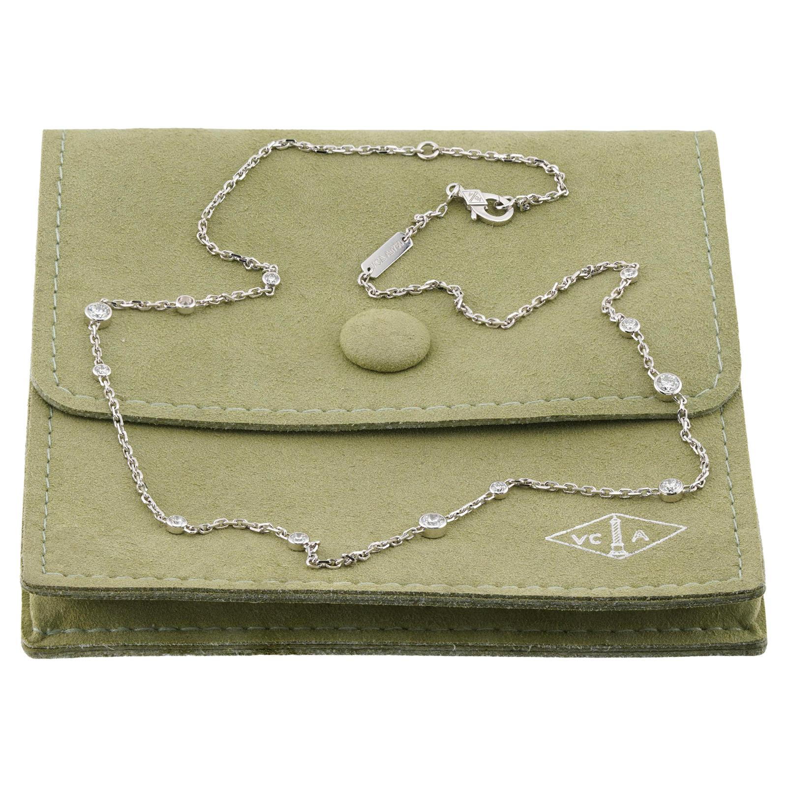 VAN CLEEF & ARPELS Collier en or blanc Diamond By The Yard Excellent état - En vente à New York, NY