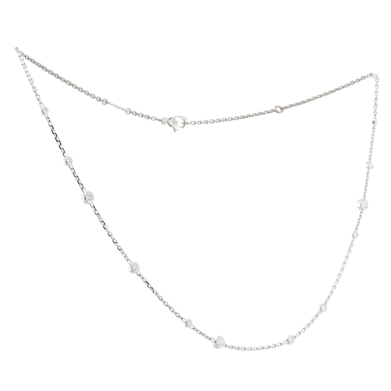 VAN CLEEF & ARPELS Collier en or blanc Diamond By The Yard en vente 1