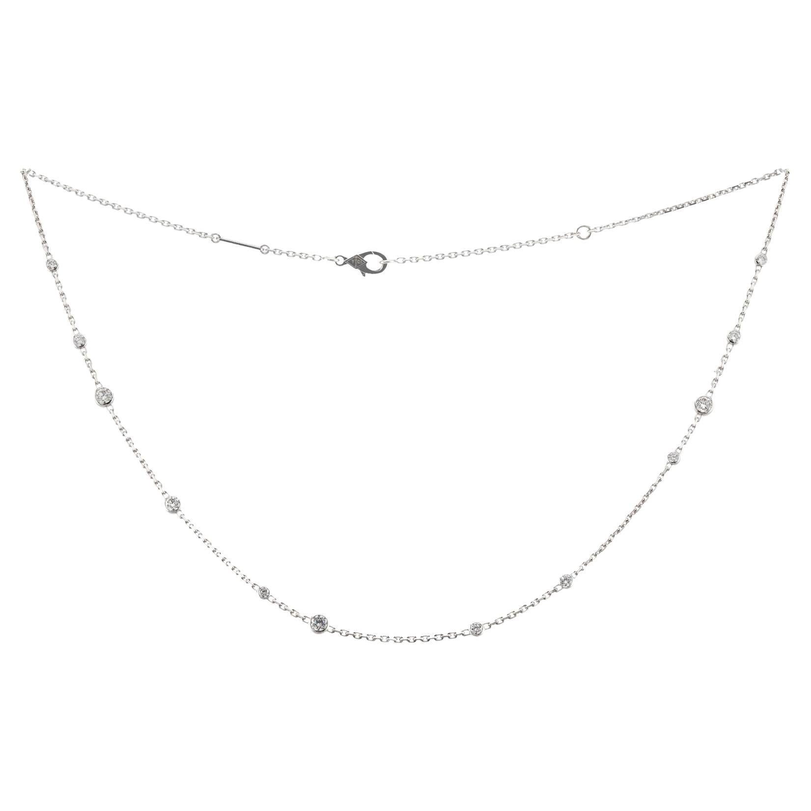 VAN CLEEF & ARPELS Collier en or blanc Diamond By The Yard en vente