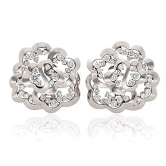 VAN CLEEF & ARPELS Diamond Camellia Brooch and Earrings