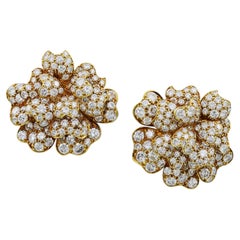 Van Cleef & Arpels Diamond Camellia Gold Earrings
