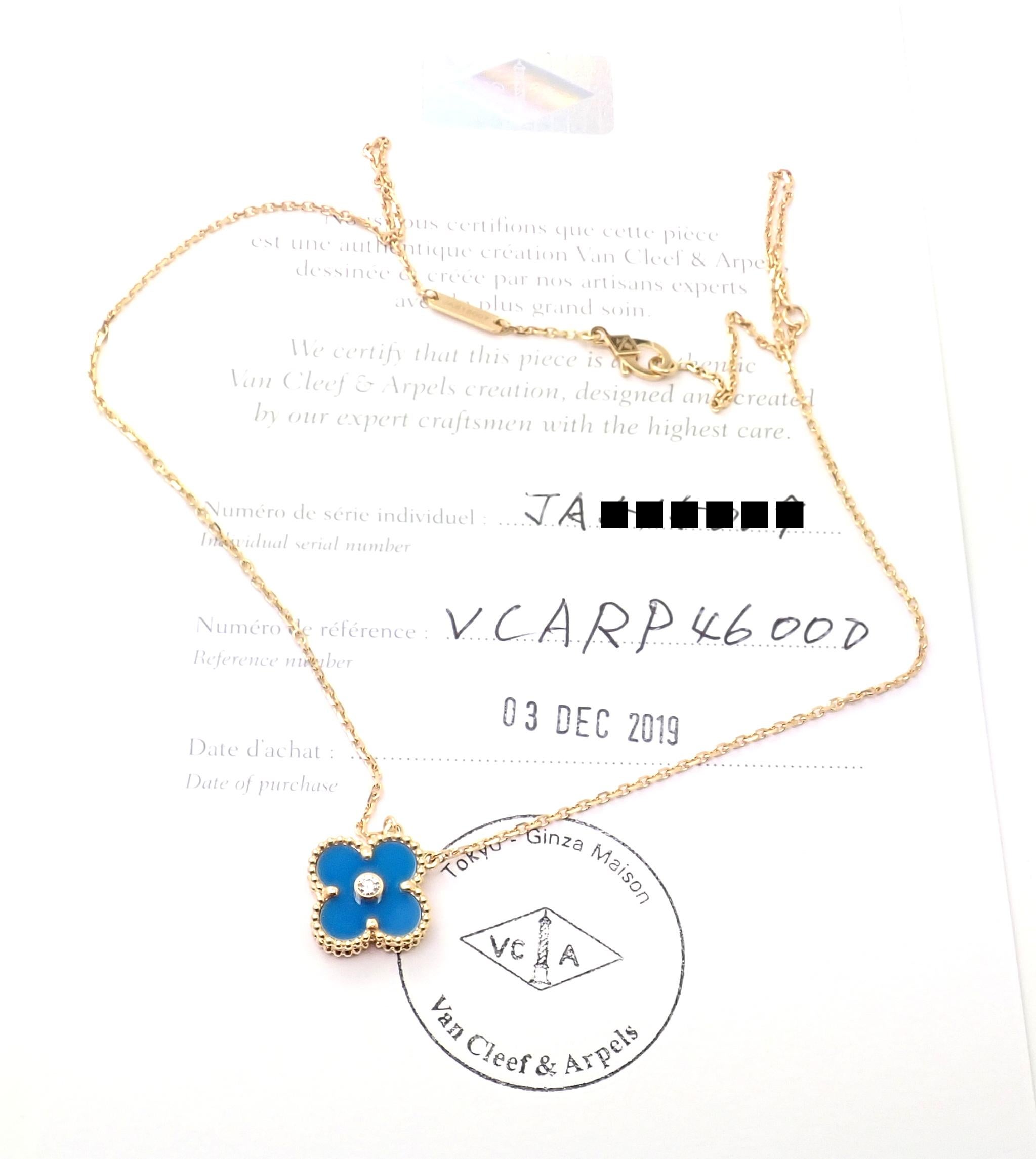 van cleef necklace blue with diamond