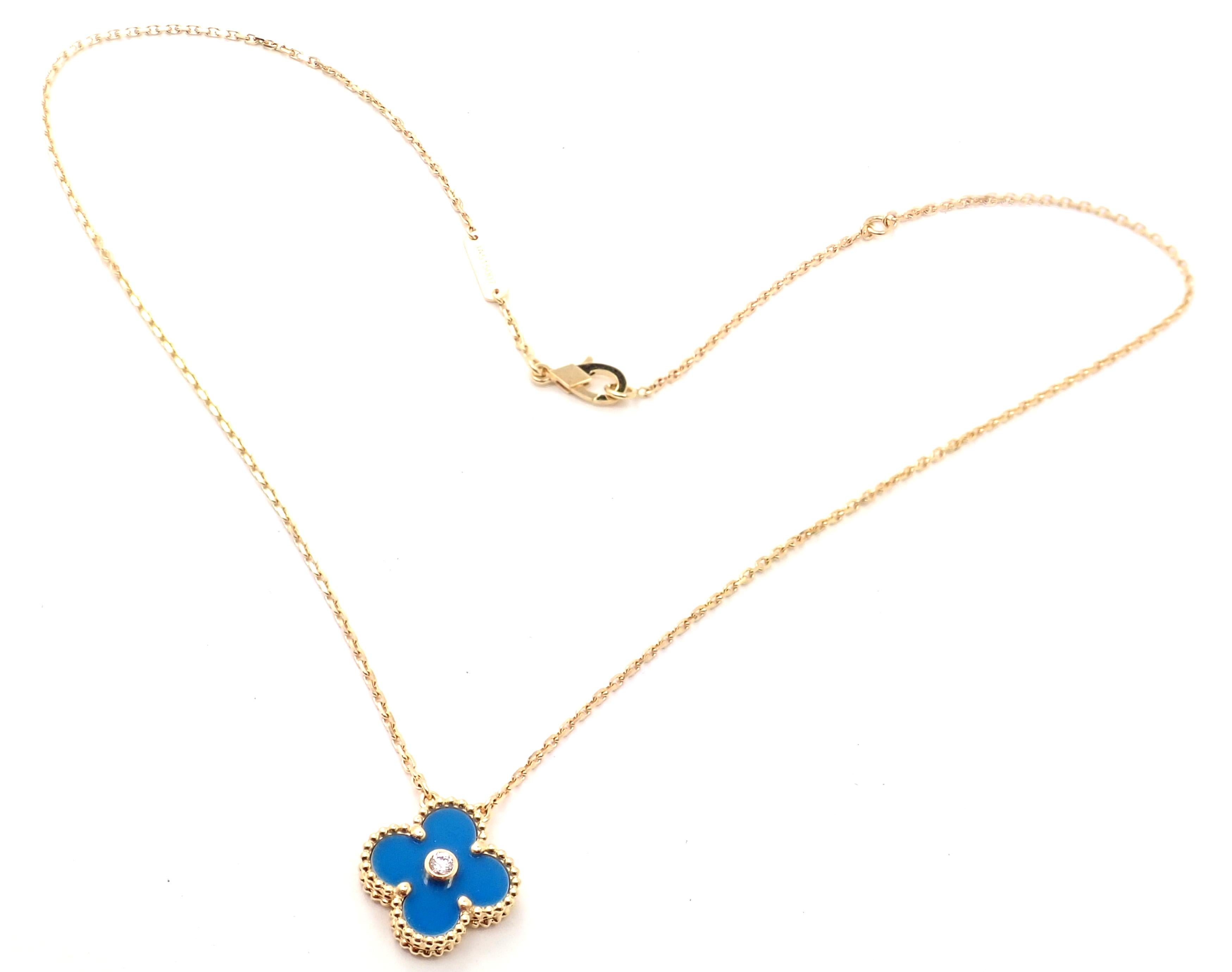 van cleef necklace blue with diamond