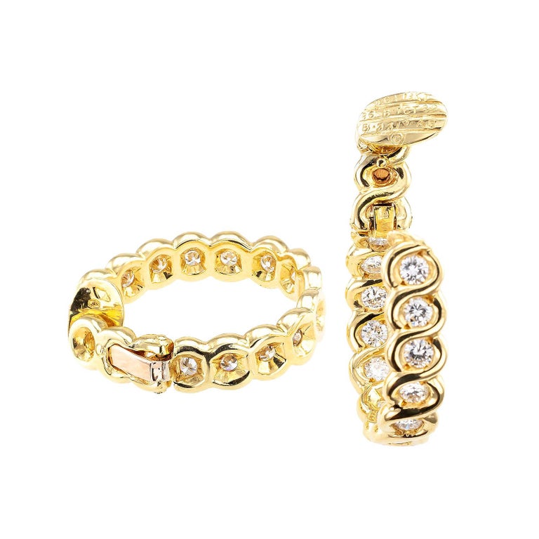 Van Cleef and Arpels Diamond ClipOn Hoop Earring For Sale at 1stDibs van cleef & arpels, van