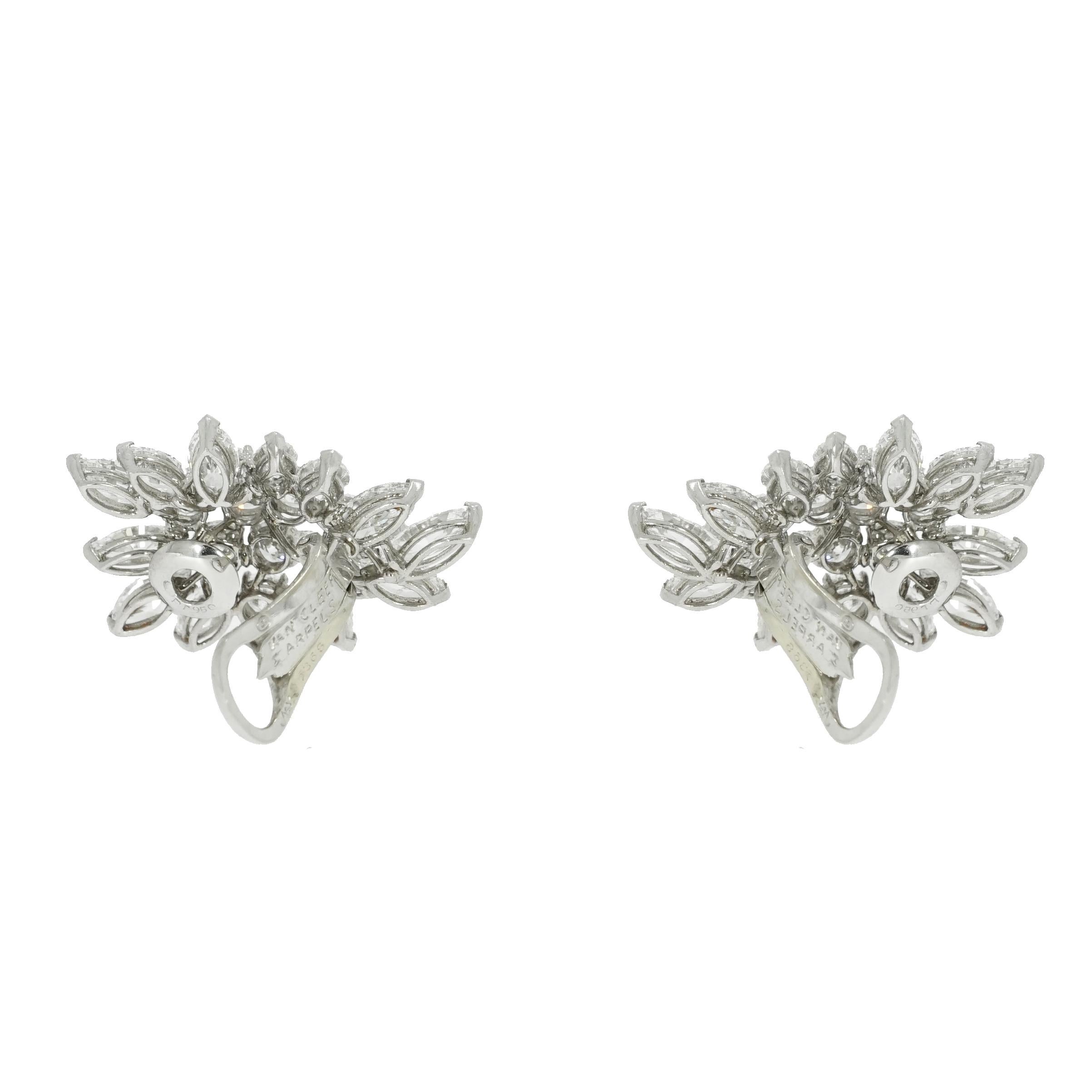 Van Cleef & Arpels Diamant-Cluster-Ohrringe aus Platin mit Diamanten (Künstler*in) im Angebot