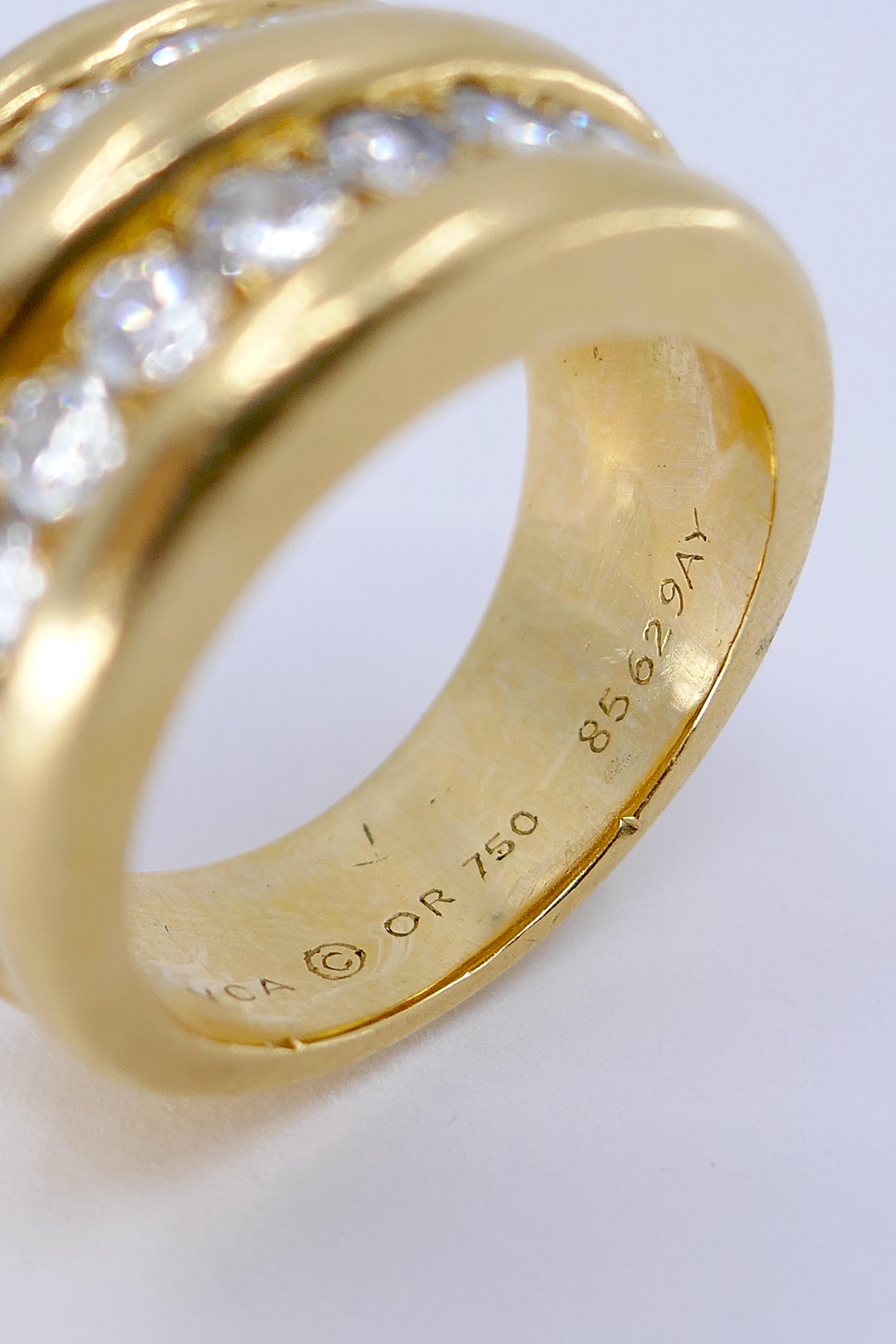 Brilliant Cut Van Cleef & Arpels Diamond Ring 18k Gold size 6.25