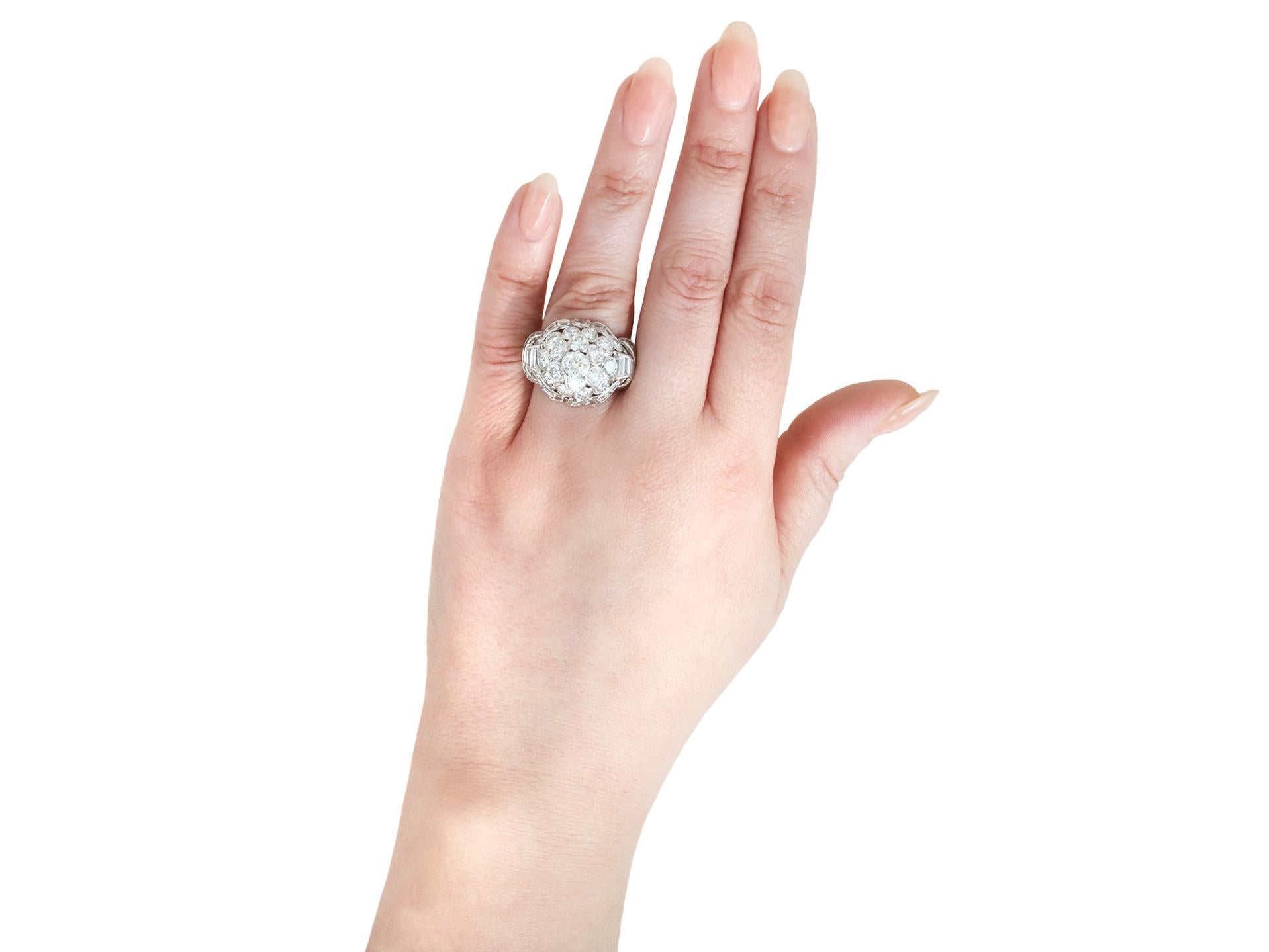 Round Cut Van Cleef & Arpels diamond cluster ring, circa 1950. For Sale