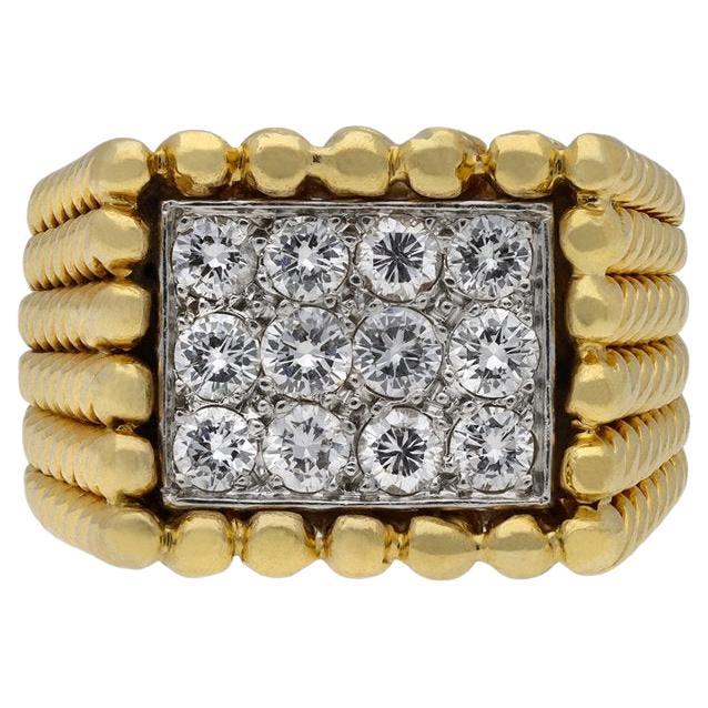 Van Cleef & Arpels Diamond Cocktail Ring, French, circa 1960 For Sale