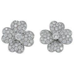 Vintage Van Cleef & Arpels Cosmos Diamond Pave Earrings