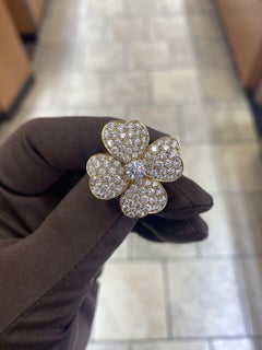 Van Cleef & Arpels Diamond 'Cosmos' Large Model Ring Box And Papers Yellow Gold