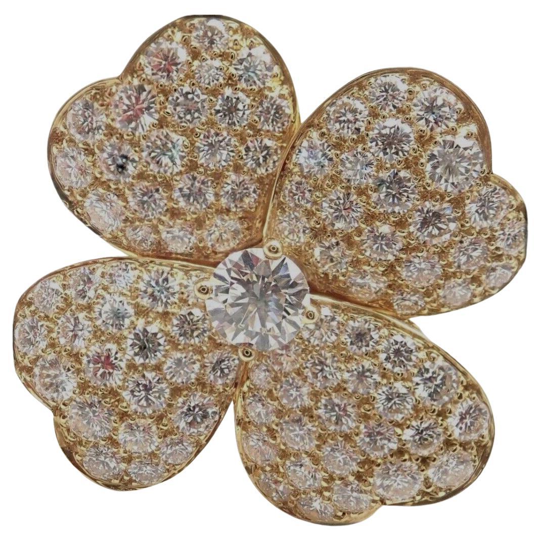 Van Cleef & Arpels Diamant „Cosmos“ Großes Modell-Ringkasten und Papiere aus Gelbgold
