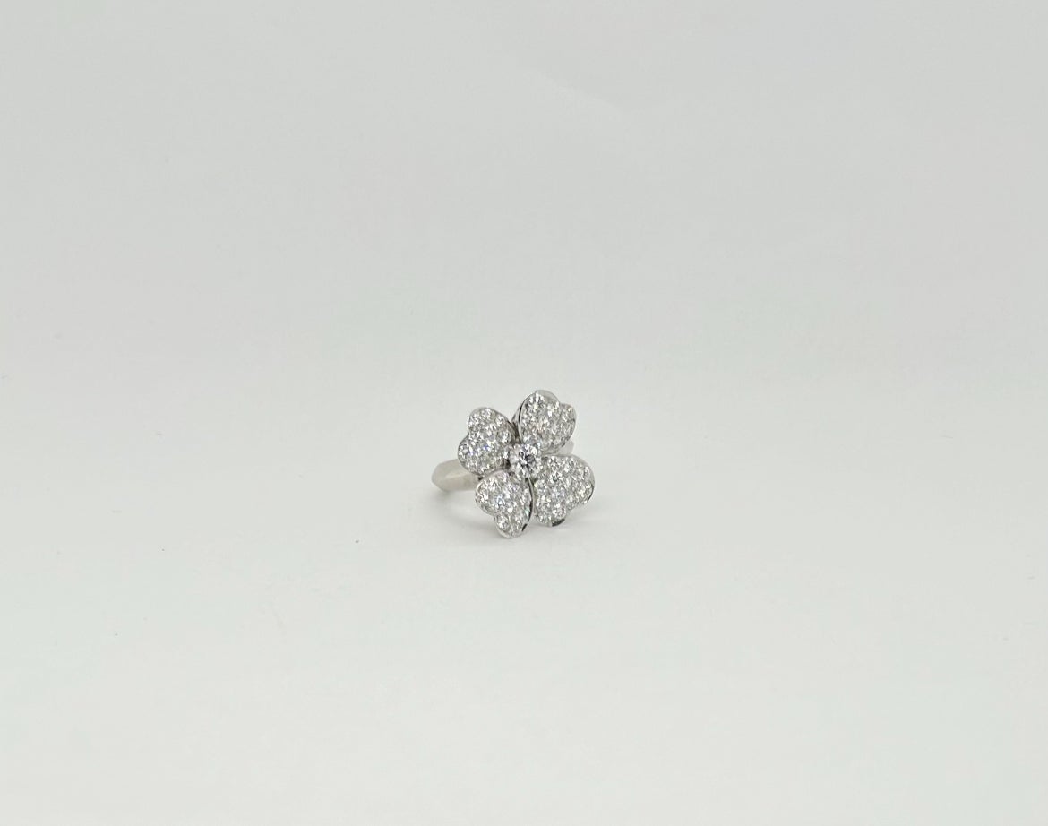 Van Cleef & Arpels 18k WG Diamond Cosmos Ring, French maker marked VCA 750, approx 5.75 size, total weight 9.3 gram