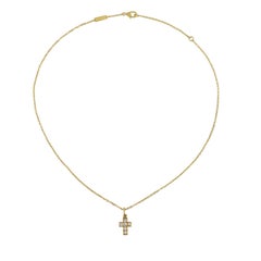 Van Cleef & Arpels Diamond Cross Pendant/ Necklace in 18k Yellow Gold