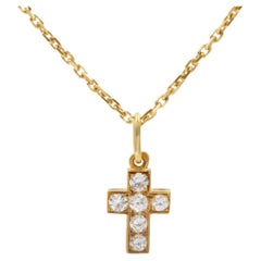 Van Cleef & Arpels Pendentif croix en or jaune 18 carats et diamants