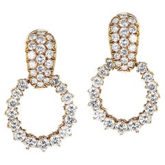 Van Cleef & Arpels Diamond Dangling Hoop Earrings, 18k