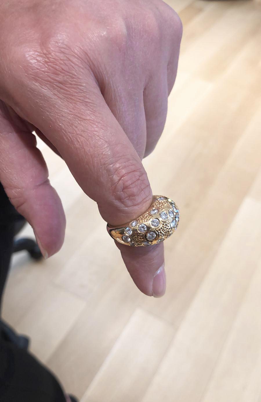 Van Cleef & Arpels Diamond Yellow Gold Demi-Parure Earrings and Ring 1