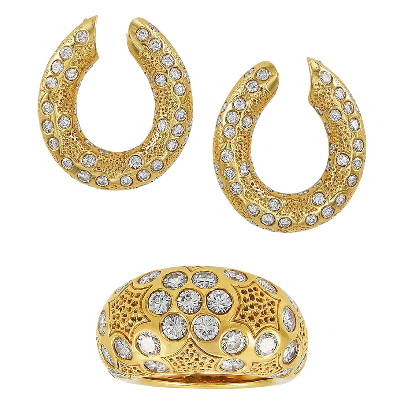 Suite "Demi-Parure" en diamants Van Cleef & Arpels, vers 1970 en vente