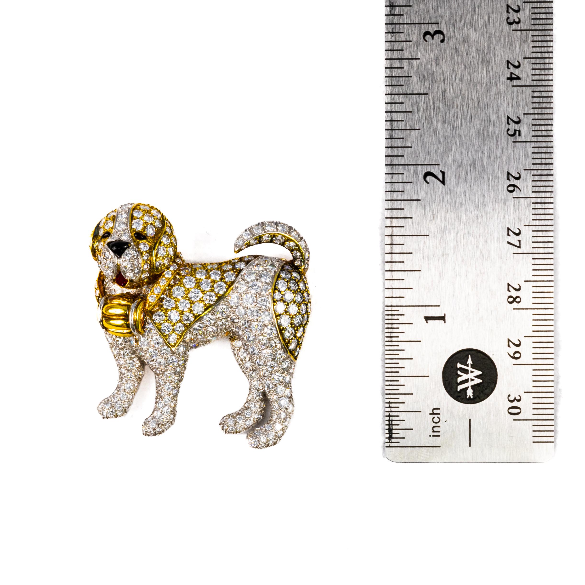 Retro Van Cleef & Arpels Diamond Dog Brooch For Sale