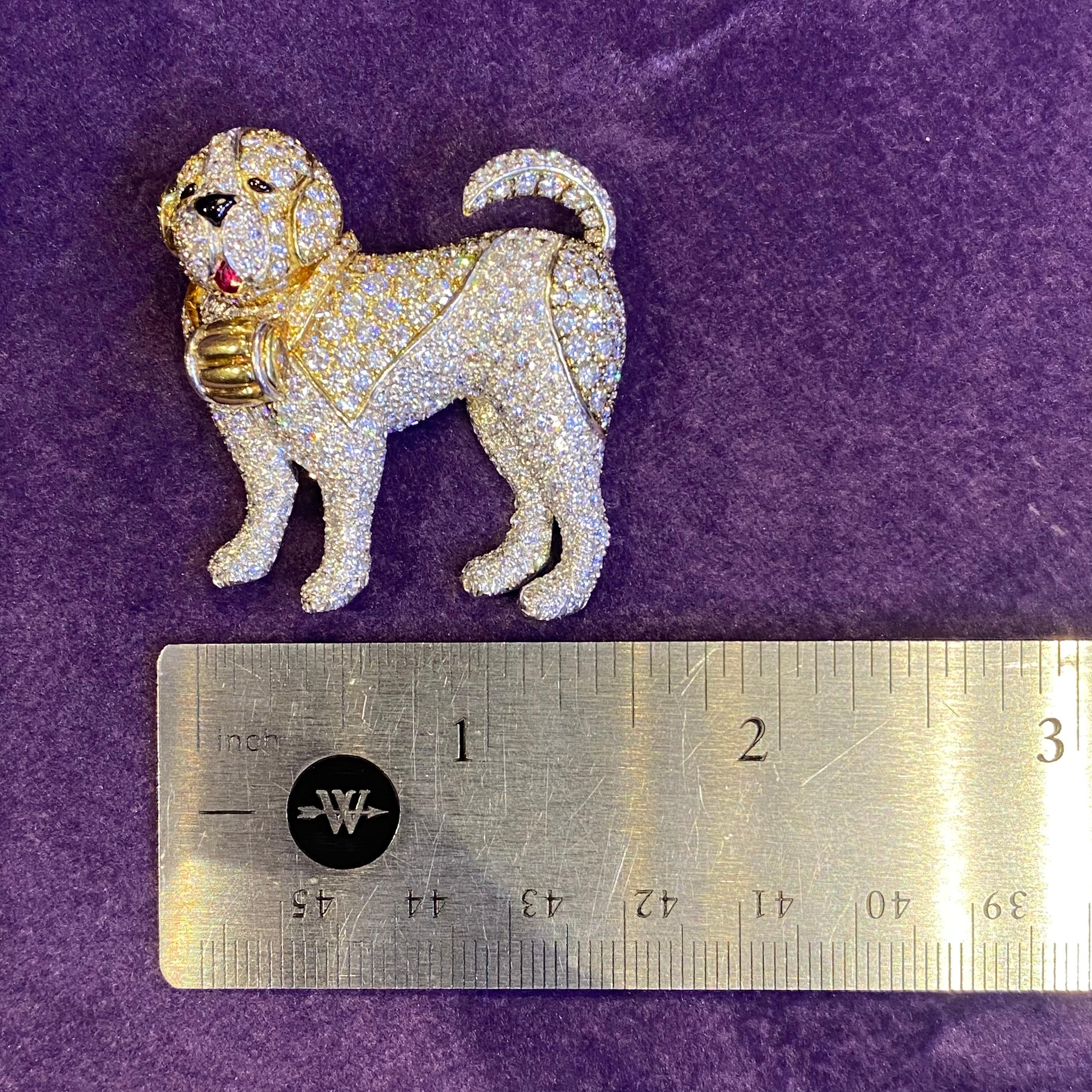  Van Cleef & Arpels Diamond Dog Brooch For Sale 2
