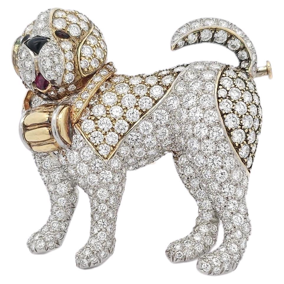  Van Cleef & Arpels Diamond Dog Brooch For Sale