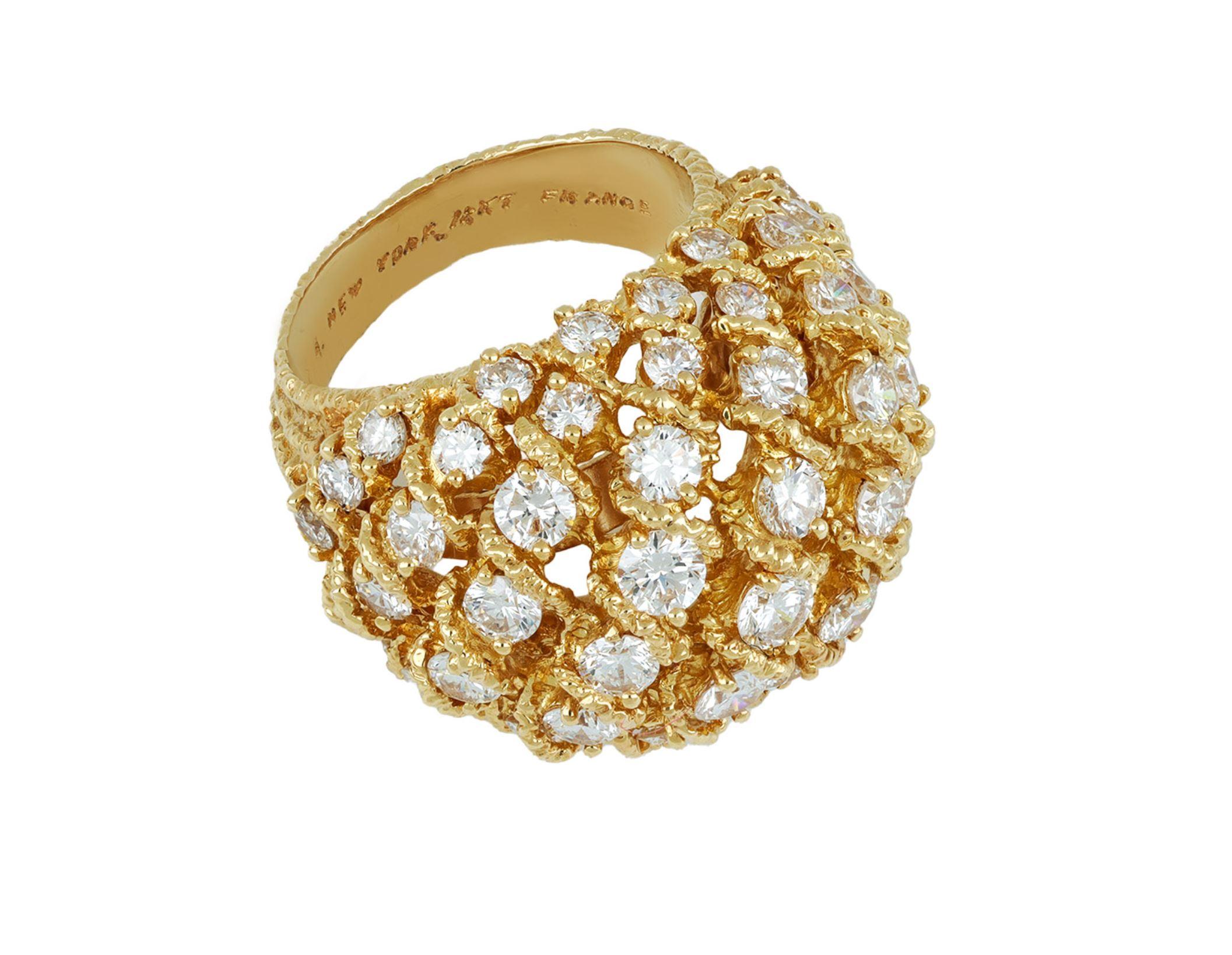 Van Cleef & Arpels diamond dress ring, circa 1950. In Good Condition For Sale In London, GB