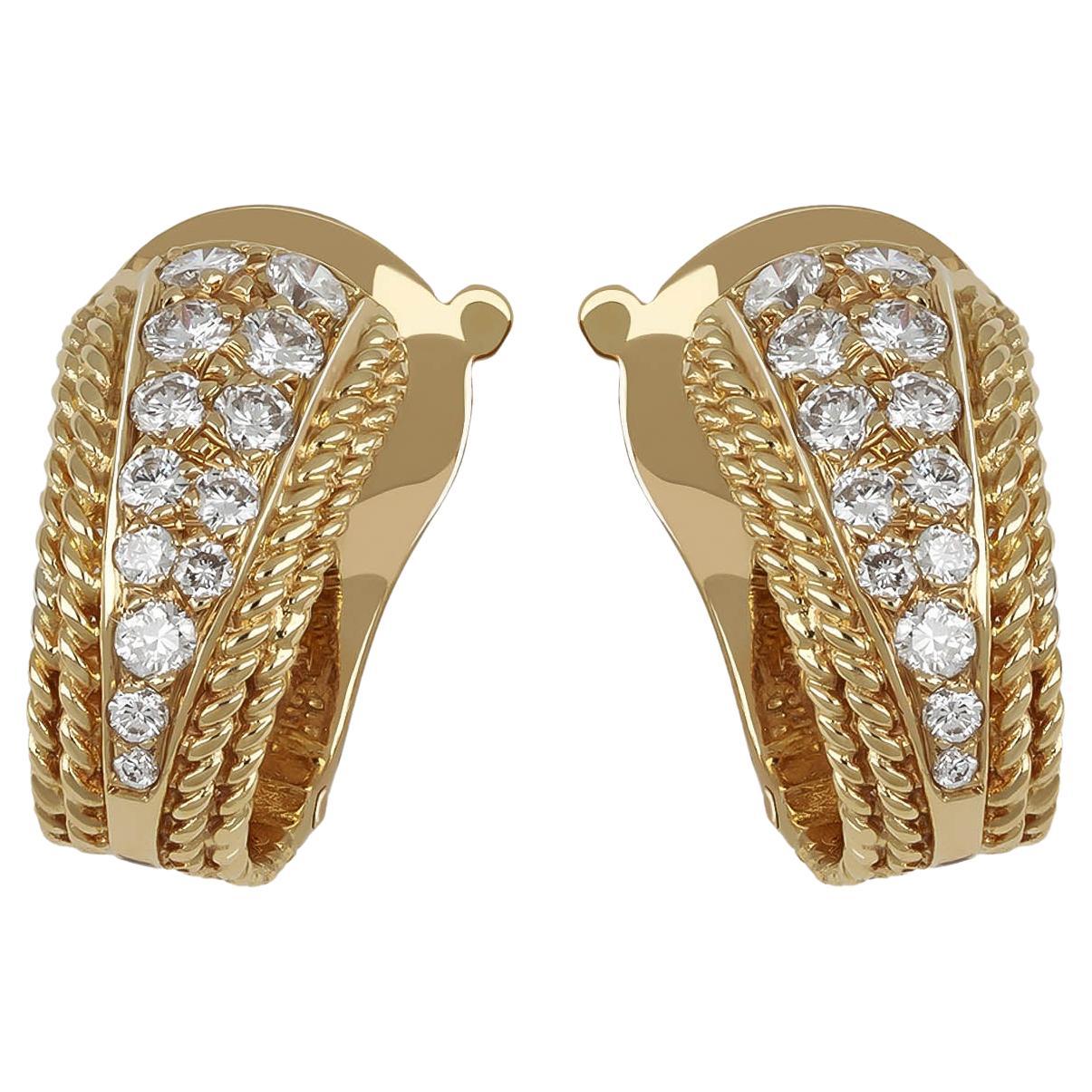 Van Cleef 
Arpels diamond earrings, French, circa 1970.