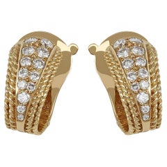 Used Van Cleef 
Arpels diamond earrings, French, circa 1970.