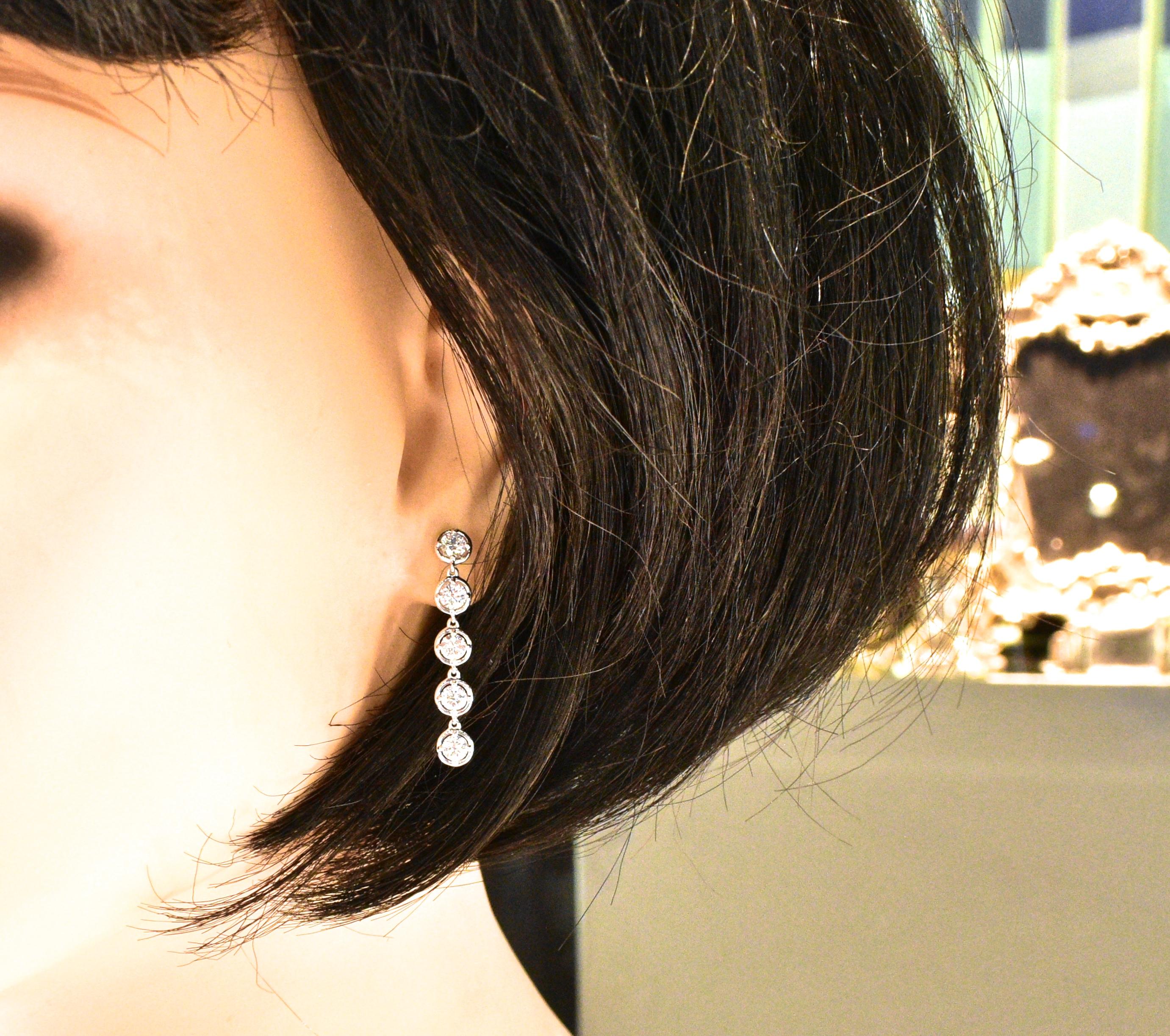 Women's or Men's Van Cleef & Arpels Diamond Earrings, French