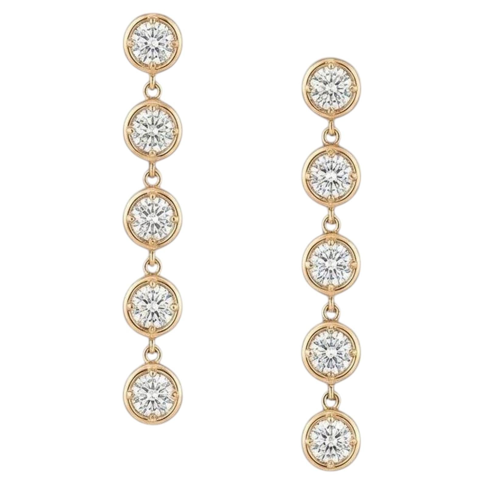 Pendientes de diamantes Van Cleef & Arpels de oro rosa de 18 quilates 1,50 quilates