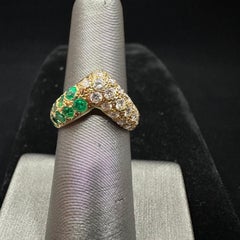 Van Cleef & Arpels Diamond Emerald 18k Yellow Gold Ring