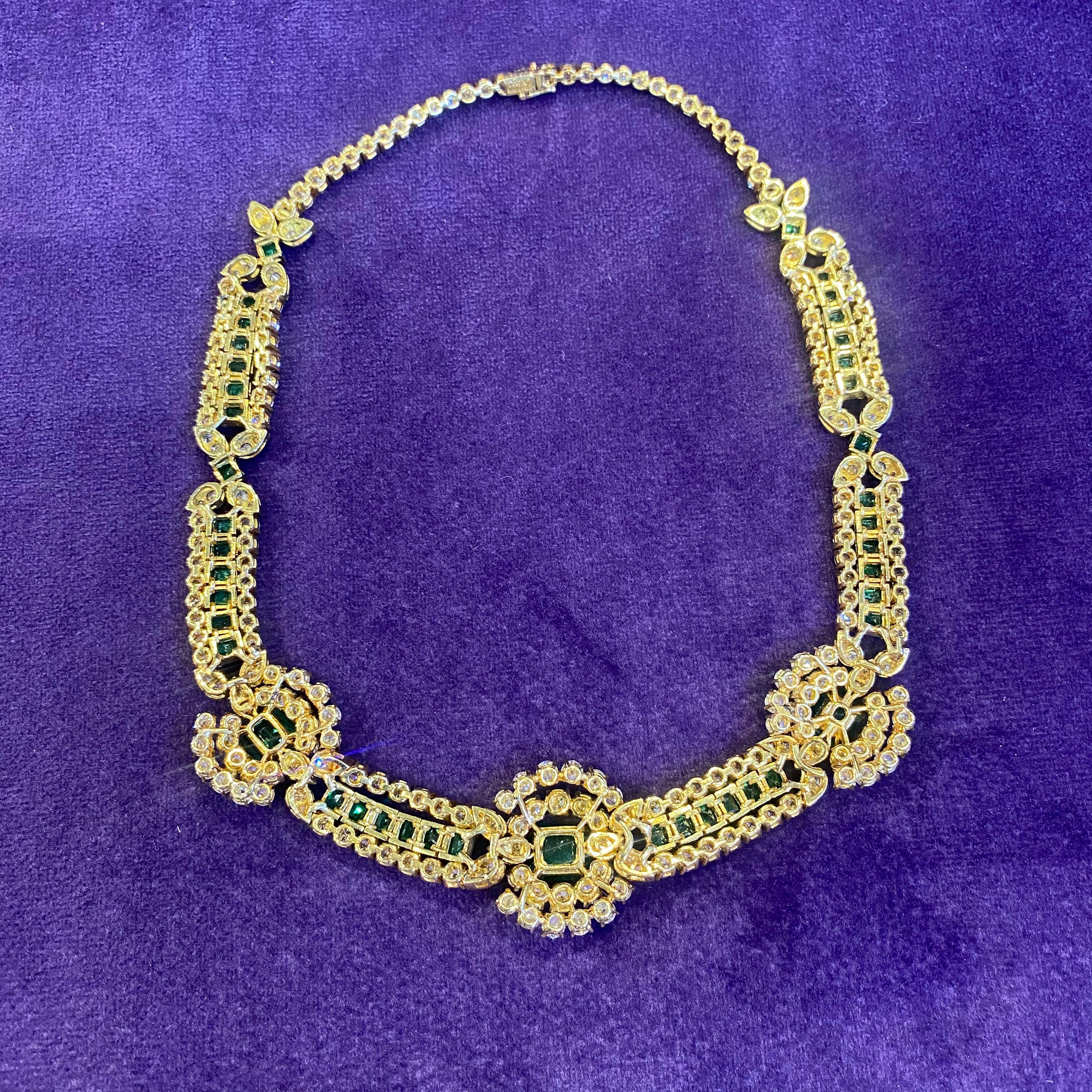 Van Cleef & Arpels Diamond & Emerald Necklace For Sale 6