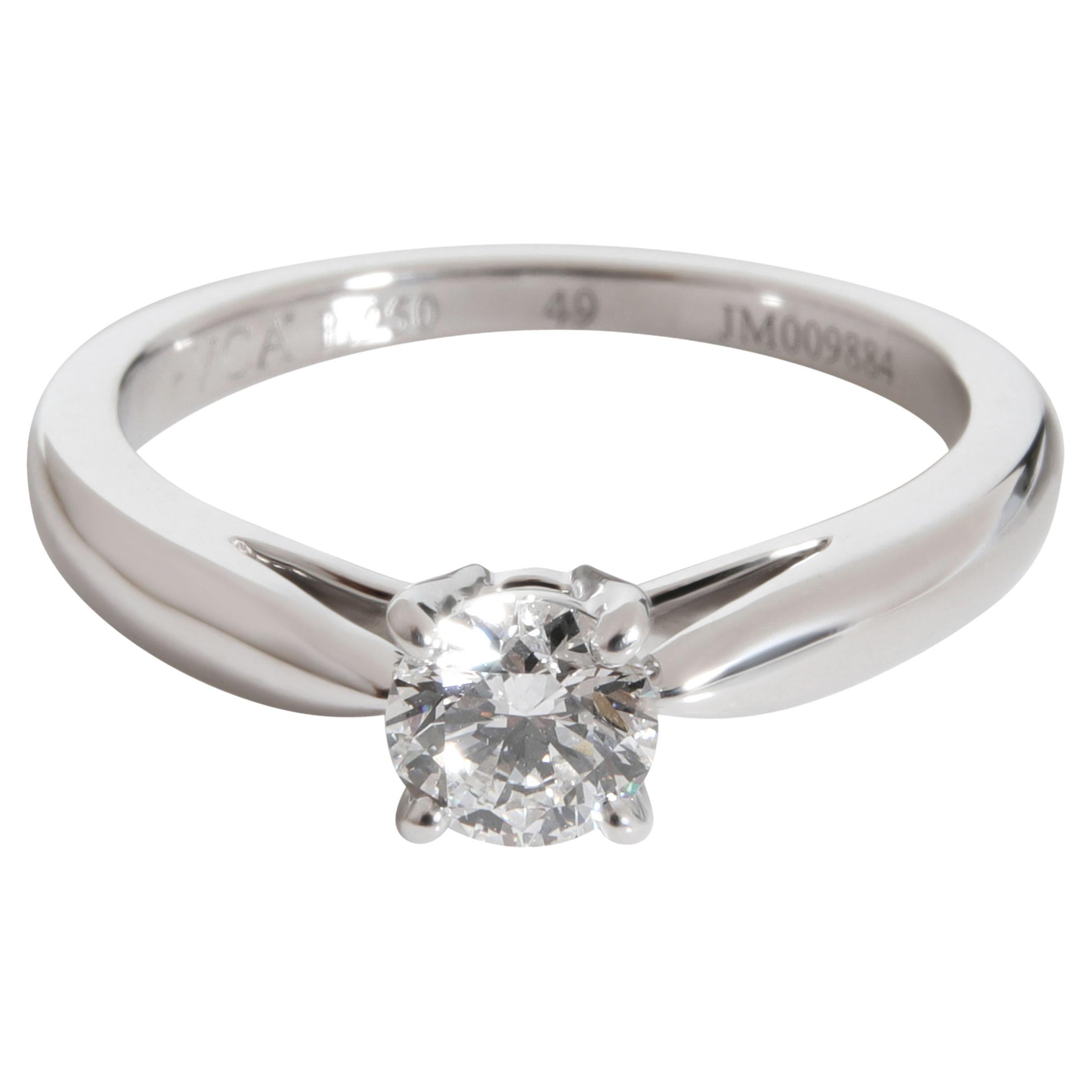 Van Cleef & Arpels Diamond Engagement Ring in Platinum E-F VVS2 0.4 CTW For Sale